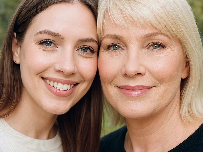 Anti-aging skincare products and marketing imagery