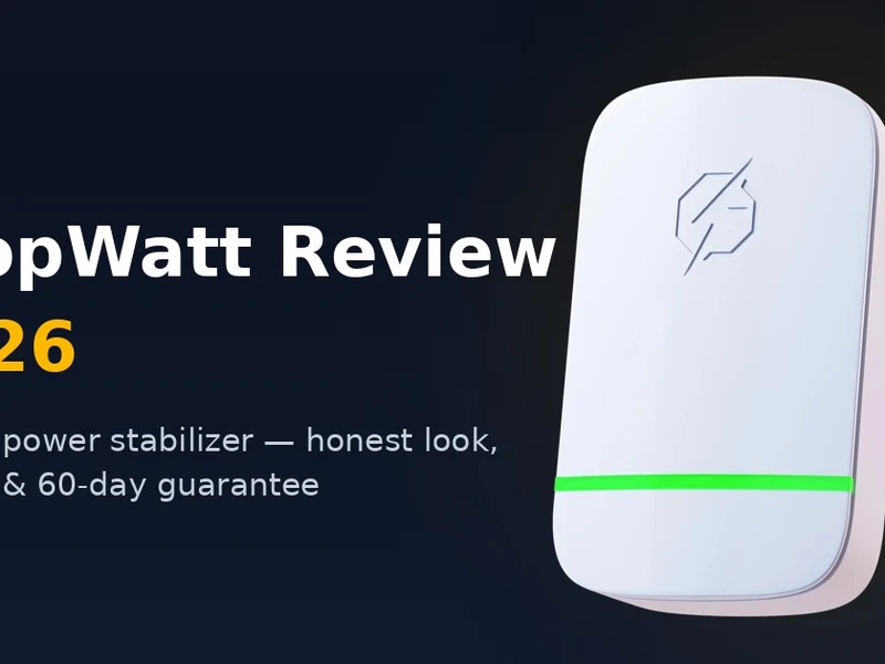 StopWatt plug-in device inserted into a wall outlet