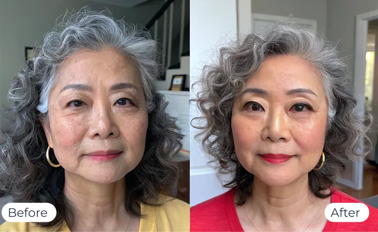 MyoGlow results — before-and-after visual