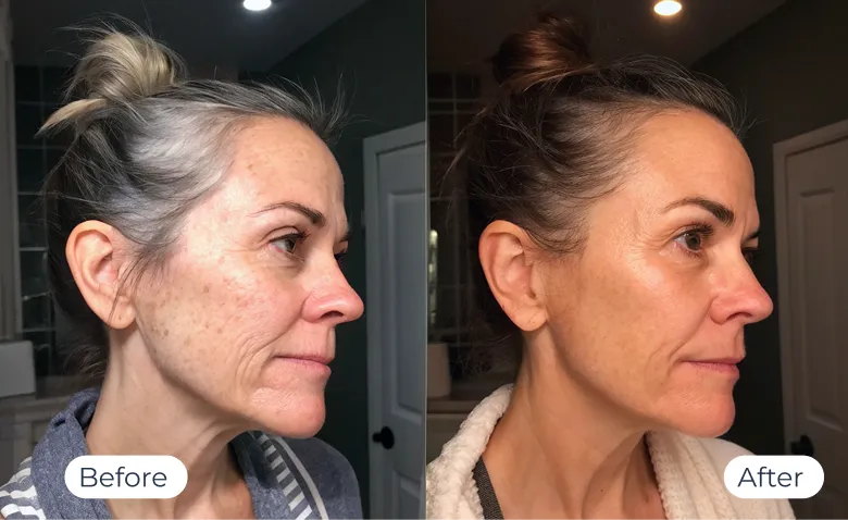 MyoGlow results — before-and-after visual