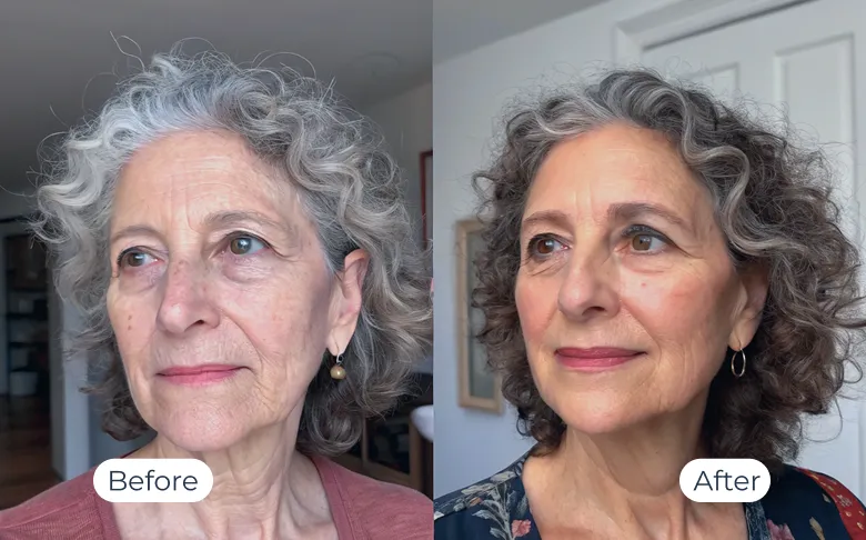 MyoGlow results — before-and-after visual