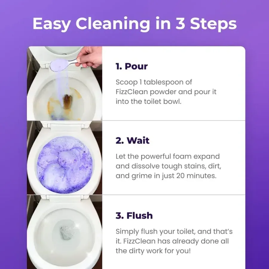 Cleaning foam being poured into a toilet bowl