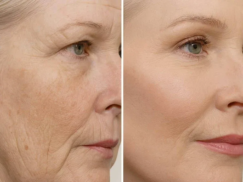 Serum being applied to the face